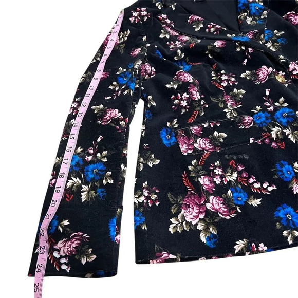 Lane Bryant Women's Size 18 Black Floral Blazer One-Button Mid-Length - Picture 7 of 13